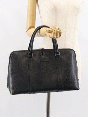 GUCCI Hand Bag Leather Black Silver 114537 Auth ep12699